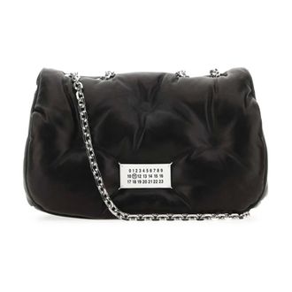 Maison Margiela Glam Slam Black Leather Shoulder Bag
