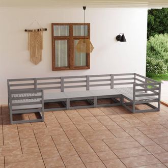 vidaXL Vidaxl - Juego De Muebles De Jard&iacute;n 7 Piezas Madera Maciza De Pino