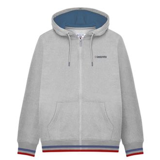 Lambretta Heren Full Zip Hoodie (Grijs/Donkerblauw/Rood)