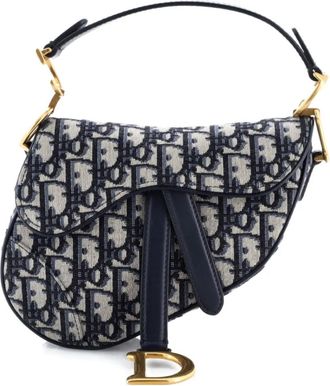 Dior Saddle Handbag Oblique Canvas Mini shoulder bag - Blauw