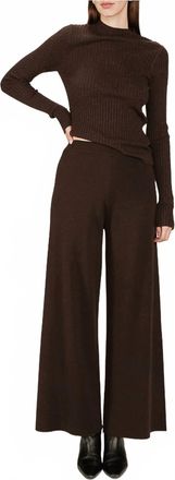 Grace & Mila Sap Knit Trousers In Chocolate