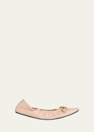 Gucci Prima Leather Ballerina Flats