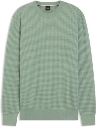 BOSS Cotton sweater with knitted structure