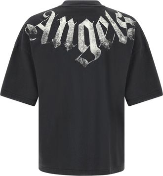 Palm Angels Craquel&eacute; Gothic Print T-shirt - Black