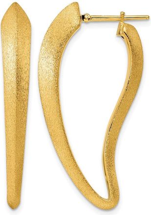 Diamond2Deal 14K Yellow Gold Satin Tapered Knife Edge Hoop Earrings
