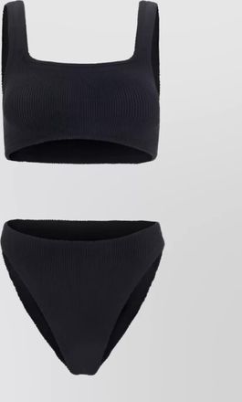 Hunza G crinkle off-shoulder swimsuit