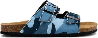 MC2 Saint Barth Sandalen met kurkzool en verstelbare banden - Heren - Sandalen - Blauw - 42 EU - Katoen - Schoenen