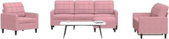 vidaXL Vidaxl - Juego De Sof&aacute;s Con Cojines 4 Piezas Terciopelo Rosa