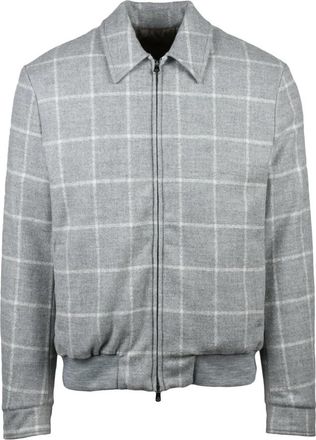 LUIGI BORRELLI NAPOLI Aviator Jacket - Heren - Bomber jackets - Grijs - 3XL - Wol - Jassen