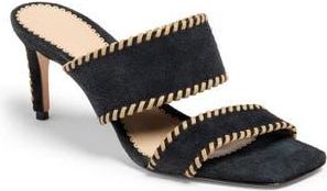 Cinq &agrave; Sept Sutton Whipstitch Sandal in Black/Brown Sugar at Nordstrom Rack, Size 10.5Us / 40.5Eu