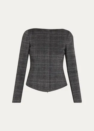 Theory Plaid Tweed Jacket