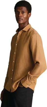 CHARLES TYRWHITT Plain Pure Linen Shirt in Gold at Nordstrom, Size Xx-Large
