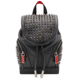Christian Louboutin Black Red Color Leather Backpack (Pre-Owned)