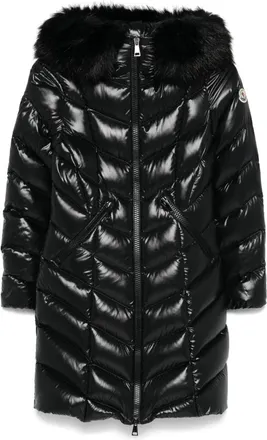 Moncler Fulmarus coat - women - Polyamide/Modacrylic/Polyamide/Polyester/Feather/Down/Acrylic - 1 - Black