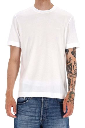 Ermenegildo Zegna Premium White Cotton Jersey T-Shirt with Subtle Embroidery