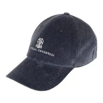 Brunello Cucinelli Accessoires, Heren, Blauw, L, Katoen, Ribcorduroy Baseball Cap