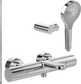 Villeroy & Boch Villeroy&boch - Pack Mezclador Termost&aacute;tico De Ba&ntilde;era Villeroy Et Boch Universal Grifer&iacute;a Redondo Cromo Con Set