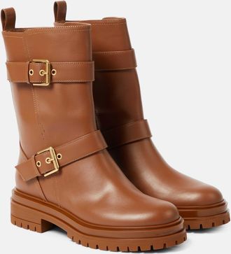 Gianvito Rossi Thiago leather biker boots