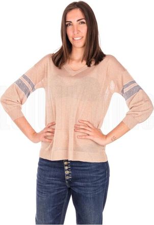 KANGRA Stijlvolle Pullover met Mouwen - Dames - V-hals truien - Roze - L - Truien & Vesten