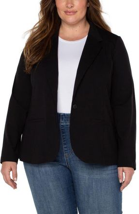 Liverpool L.A. Fitted One-Button Blazer in Black at Nordstrom, Size 1X