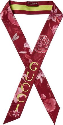 Gucci Printed Silk Twill Ribbon Scarf