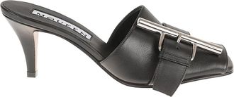 Alexander McQueen Zwarte Sandalen voor Vrouwen - Dames - Muiltjes - Zwart - 38 1/2 EU - Leer - Schoenen
