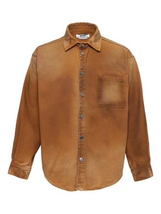 Msgm button-up denim shirt - men - Cotton - 40 - Brown