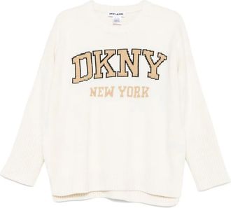 DKNY Maglione con logo - Bianco