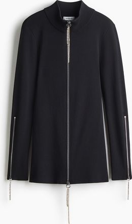 H&M Jacke mit Reissverschluss und Strassdetails - Grau