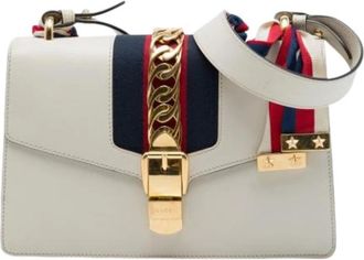 Gucci Pre-owned Sylvie Schoudertas - Dames - Vintage Schoudertas - Wit - ONE Size - Leer - Vintage