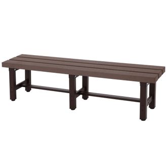 Hhg Banco De Jard&iacute;n De Aluminio Hhg-664, Banco De Parque Asiento Banco De Balc&oacute;n, Resistente A La Intemperie Wpc 150cm, Marr&oacute;n