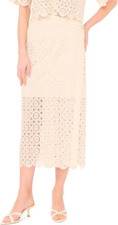 Parker Eyelet Lace Midi Skirt in Eggnog at Nordstrom Rack, Size X-Small