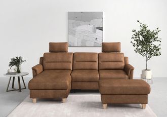 Sit&more Ecksofa »Farö L-Form« inklusive Federkern, wahlweise mit Bettfunktion und Bettkasten