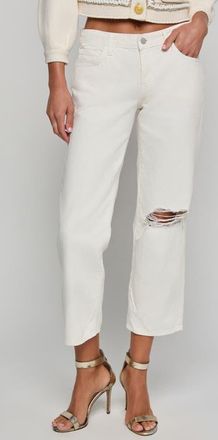 L'agence Blaine Low Rise Crop Stovepipe Jeans in Light Ecru Dest at Nordstrom, Size 29