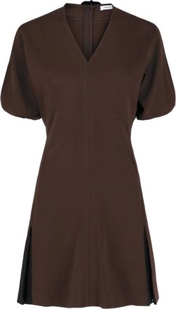 Ferragamo Womens Flared Mini Dress In Dark Brown