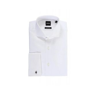 HUGO BOSS Hank Single Cuff Shirt - Heren - Zakelijke Overhemden - Wit - XL - Katoen - Overhemden