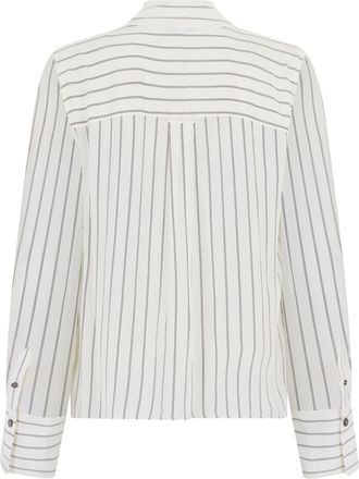 Veronica Beard Womens Shirt Long-Sleeve Striped Dove-Black Viscose Dove/black