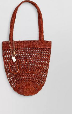 Chlo&eacute; summer banana small raffia beach bag