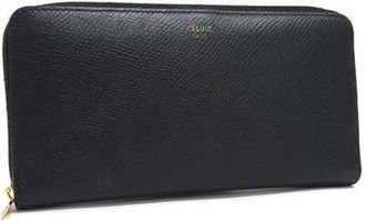 Celine Black Leather Long Wallet (Bi-Fold) (Pre-Owned)