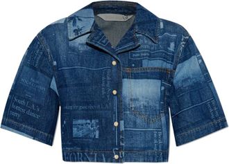 Palm Angels Denim overhemd - Dames - Spijkeroverhemden - Blauw - S - Denim - Overhemden