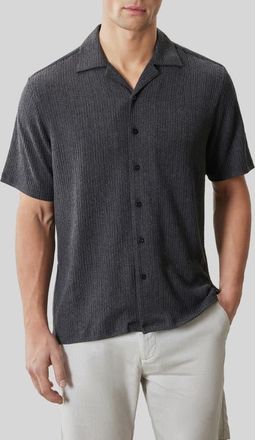 Robert Barakett Kaezor Crepe Camp Shirt in Charcoal at Nordstrom, Size Xx-Large