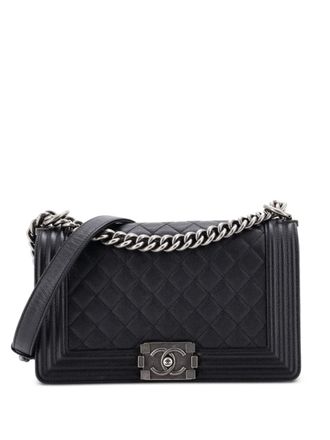 Chanel Boy Flap Bag gewatteerde Caviar Old medium crossbodytas - Zwart