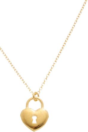 Italian Gold, Inc 10K Petite Heart Lock Pendant Adjustable Necklace