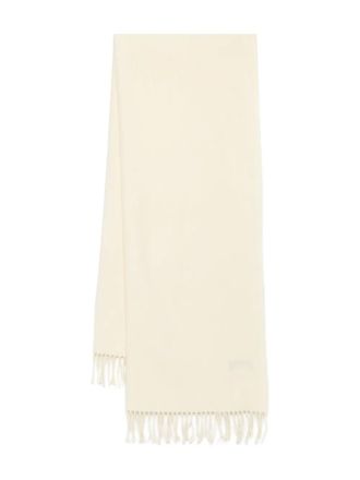 Études Studio fringed wool scarf - White