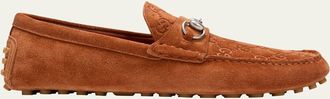 Gucci Mens Byorn Guccisima Suede Bit Loafers