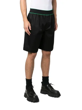 Bottega Veneta Logo Waistband Bermuda Shorts - Black