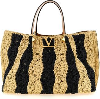 Valentino Garavani Beige VLogo Signature Tote