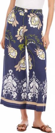Fifteen Twenty Tilly Cropped Pants In Blue Print