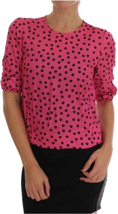 Dolce & Gabbana T-shirt Top met korte mouwen en blouse - Dames - Blouses - Roze - 2XS - Overhemden