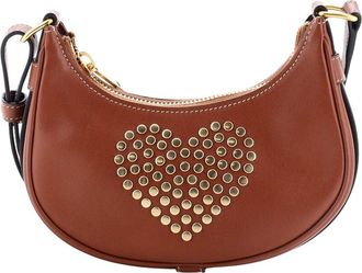 Celine Celine Brown Studded Leather Heart Studded Ava Bag, Never Carried (Authentic Pre-Loved)